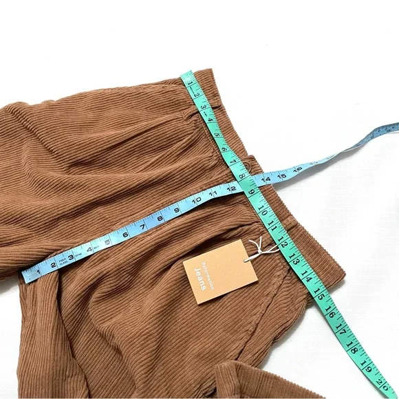 Reformation Sz 29 Montauk Pant Corduroy Pleaded in Mud High Waist - Picture 3 of 7